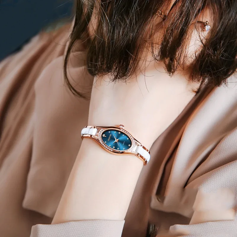 Women watch oval waterproof women watch small dial diamond inlaid luxury female Korean version enlarge