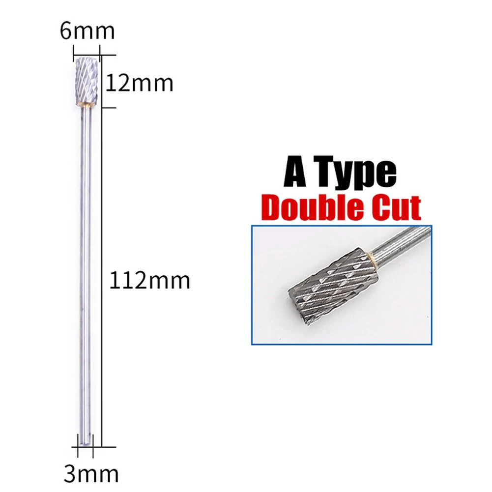 

Rotary Files Burr Tungsten Carbide Engraving Milling Cutter Double Cut 3x6x100mm Grinding Metal Derusting Deburring Power Tools