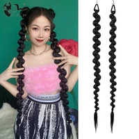 synthetic ponytail 60cm 100cm braided bride oblique fringe bangs hair extensions braided ponytail black hairpieces xishixiuhair