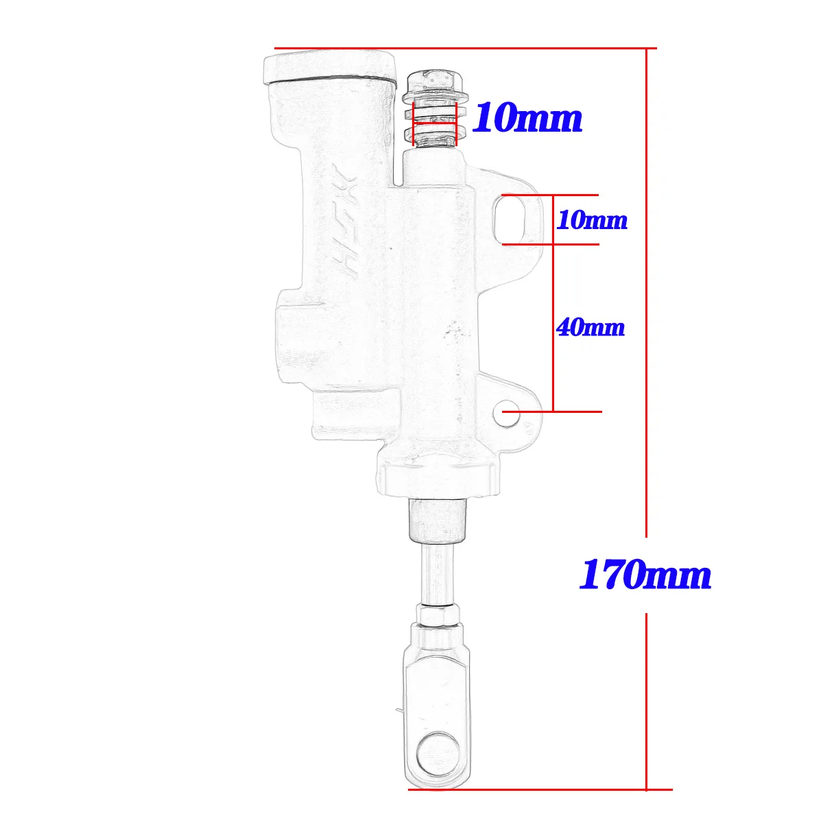 Фото Для мотоциклов Kayo T4 T6 BSE 50cc 70cc 110cc 125cc 150cc 250cc, квадроциклов и питбайков: задний гидравлический главный тормозной цилиндр (насос) №2