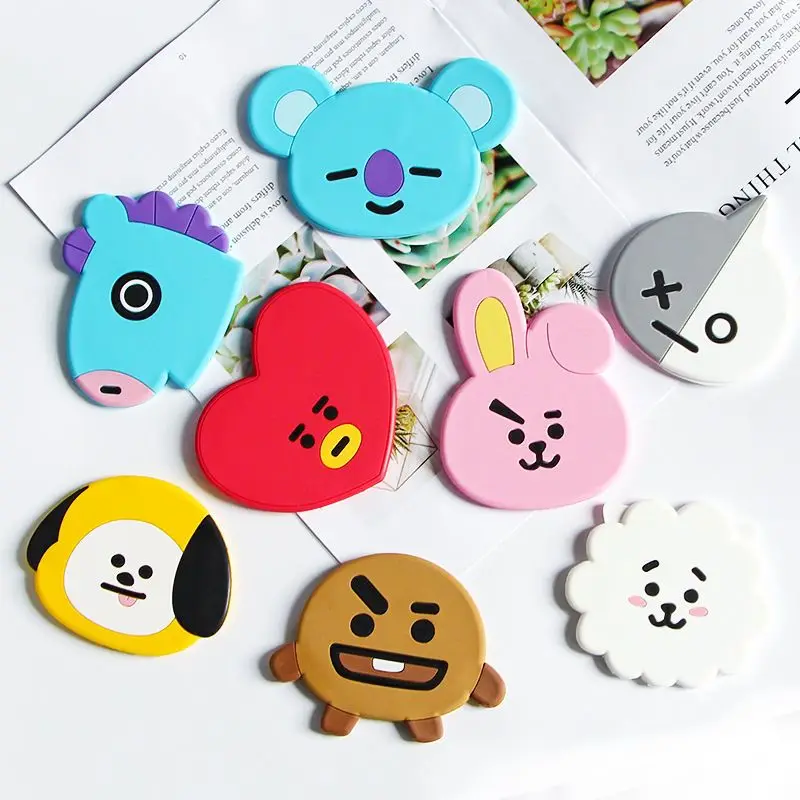 

Линия друзья Bt21 детская серия мультфильм макияж зеркало Kawaii Tata Cooky Koya Chimmy Rj Shooky девочки мини зеркало детские подарки игрушки