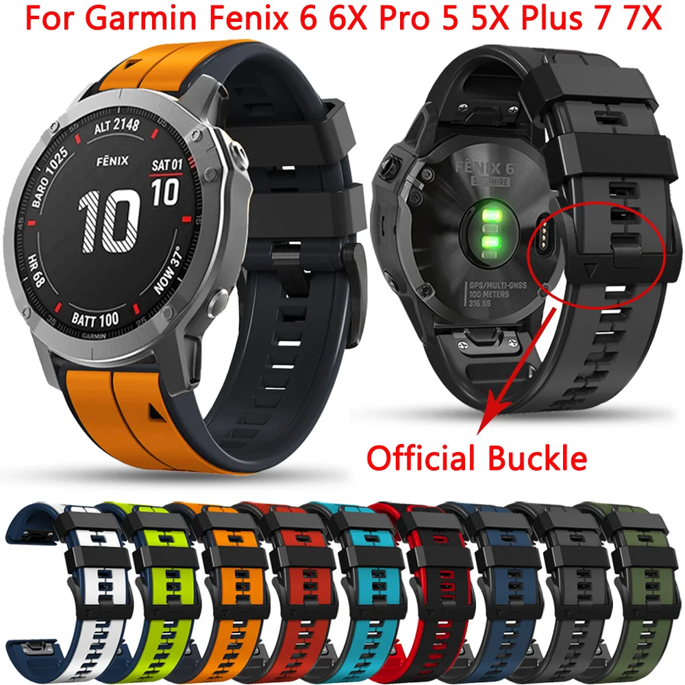 

Ремешок силиконовый для Garmin Fenix 6 6X Pro 5 5X Plus 7 7X, быстросъемный браслет для смарт-часов 3 3HR 945, 22 26 мм