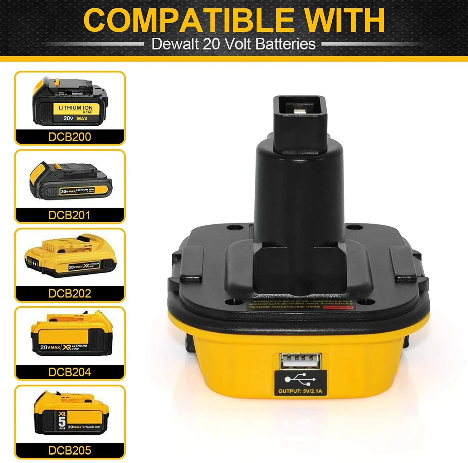 Фото Адаптер аккумулятора DCA1820 для Dewalt 18 в, преобразователь Dewalt 20 в, литиевая батарея для DC9096 DE9098 DE9096 с USB №5