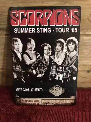 

Алюминиевая табличка Scorpions Summer Sting Tour 85 Love At First Sting 20x30 см