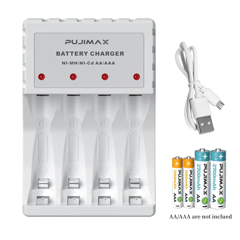 

New 4 Slot Battery Charger Smart Indicator with Short Circuit Protection For 4X AAA/AA Lithium-ion Rechargeable NICD Battery