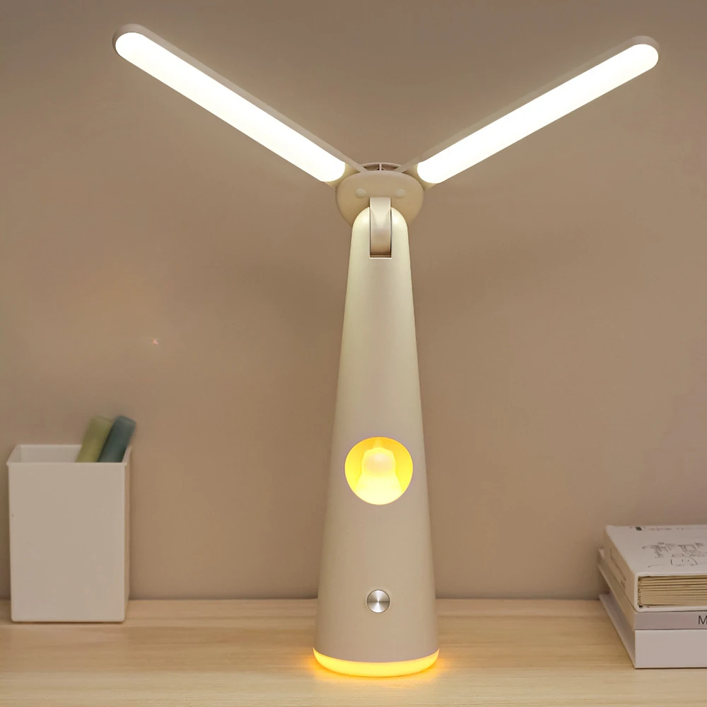 

Kawaii Folding Led Night Light Reading Desk Lamp Bedside Bedroom Charging Desk Lamp Wireless Eye Protection Dimming Desk Lamp