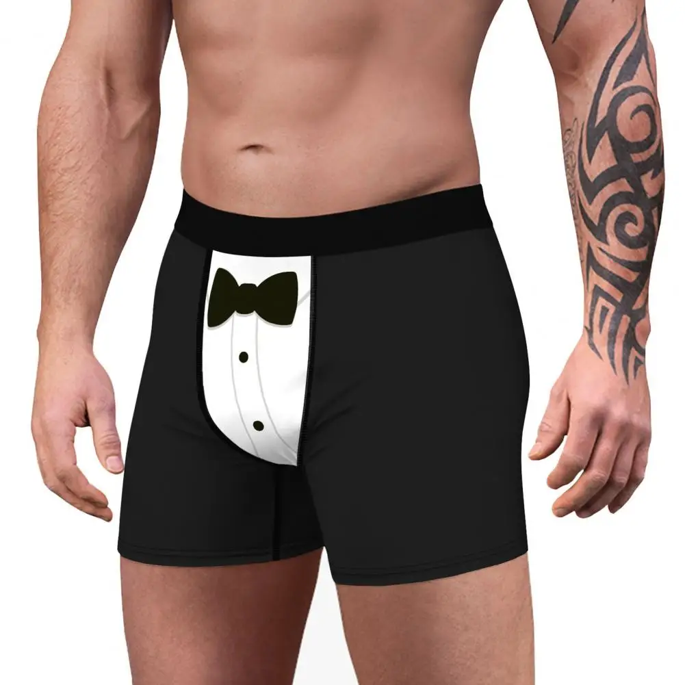 Воздухопроницаемые мужские боксеры молочные шелковые стильные рождественские с
