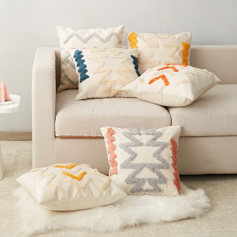 

Марокканский геометрический ворсовый чехол для подушки в стиле бохо, для спальни, гостиной, чехол для кресла, кровати, дивана, чехол для подушки 45x45 см