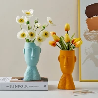 modern home decor living room flower arrangement vase creative ceramic face vase room decoration flower pot deornamentsktop