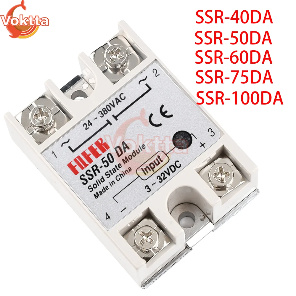 

Релейный модуль Gaqqee SSR-40DA SSR-50DA SSR-60DA SSR-75DA SSR-100DA для PID регулирования температуры