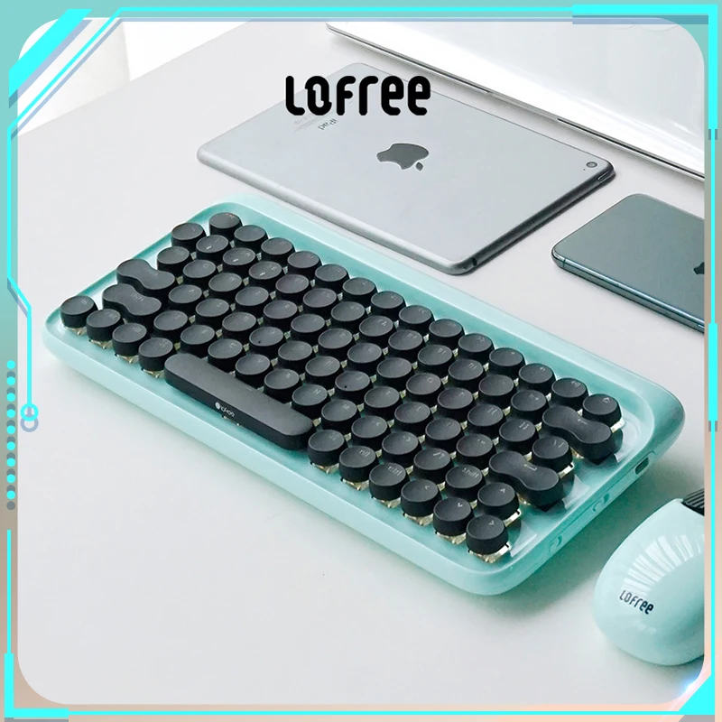 

Lofree 79 Keys Mechanical Keyboard Wireless Bluetooth Backlit Keyboards Mouse Calculator Office Typewriter Set Accessories Gifts