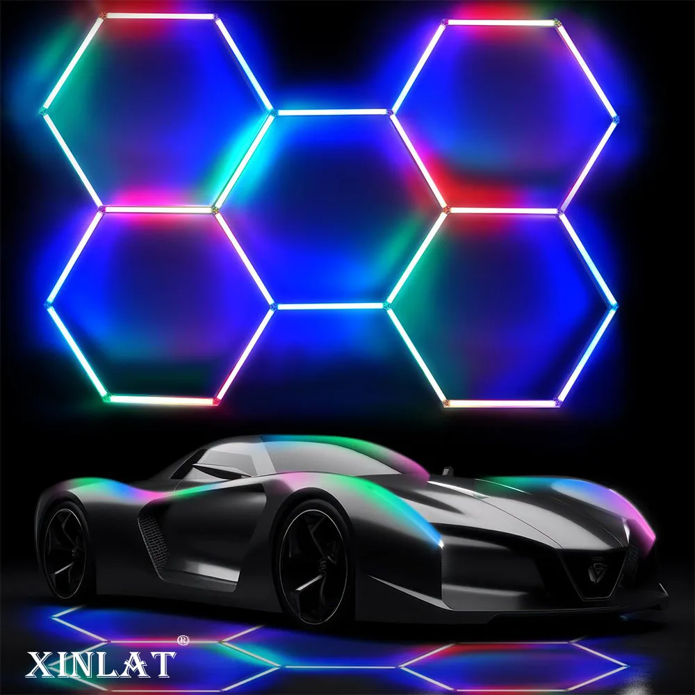 Новое освещение RGB для мастерской гаража с Сотами гирлянда бара спортзала