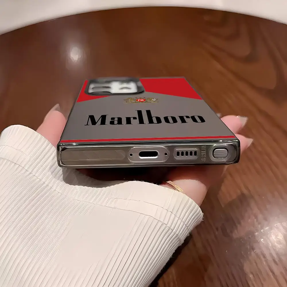 Чехол для телефона M-Marlboro Samsung Galaxy S25 S24 S23 Ultra S22 Plus S20 A55 лазерный цветной