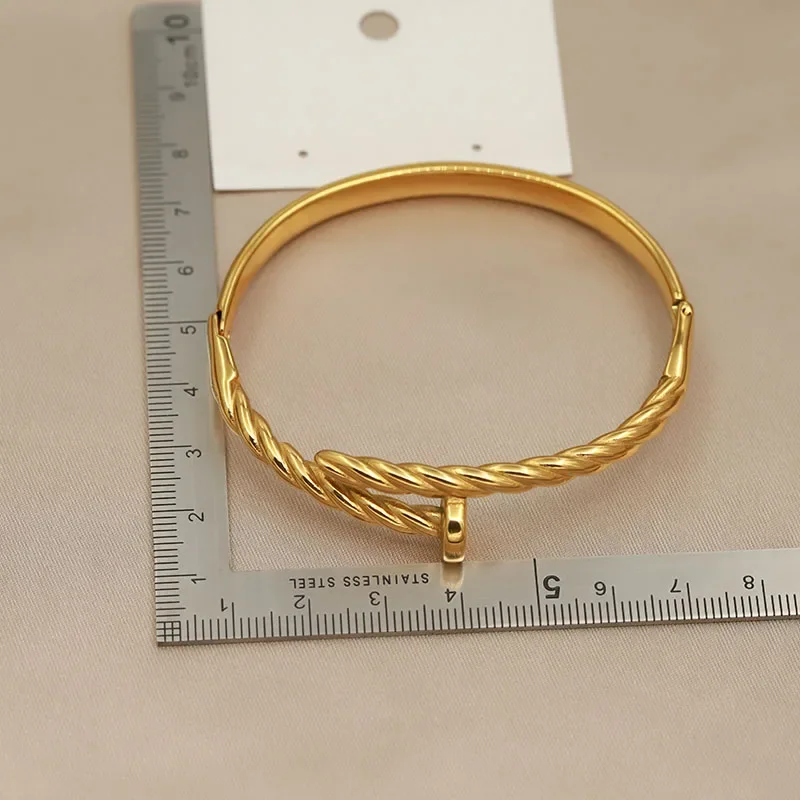 Металлические скрученные геометрические браслеты из нержавеющей стали