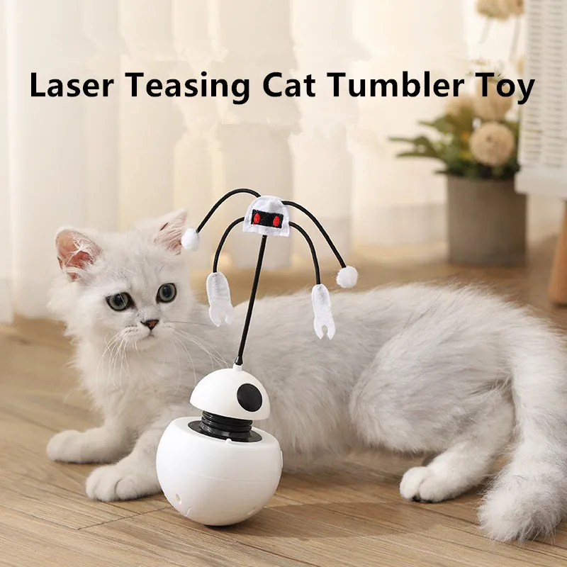 

Electric Cat Laser Toy Robot Tumbler Cat Toys Interactive Interactive Toy Cat Toy Irregular Rotation Cat Red Dot Exercising Toy
