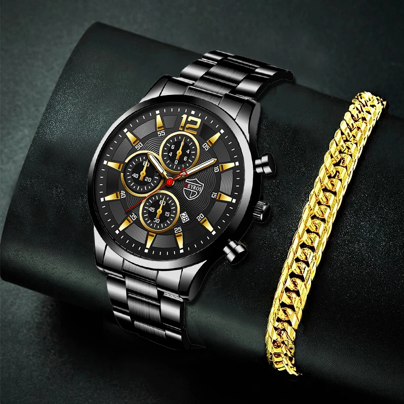 

часы мужские Часы наручные мужские кварцевые из нержавеющей стали, люксовые брендовые деловые повседневные светящиеся, с датой, с браслето...