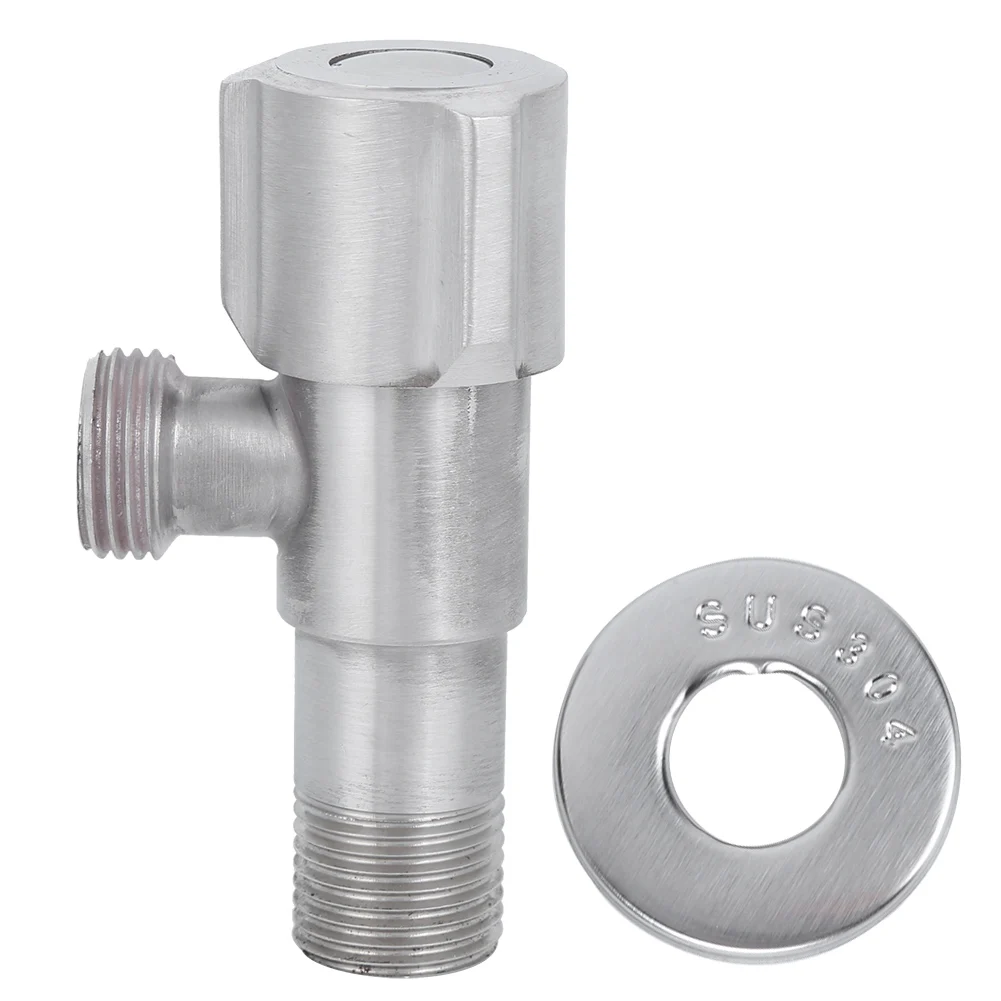 

G1/2in Thread Stainless Steel Hot Cold Stop Valve Angle Valve Kitchen Basin Toilet Accessories