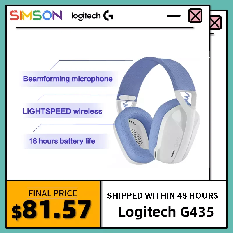 

Новая беспроводная игровая гарнитура Lightspeed и Bluetooth в G435, легкие Накладные наушники, аккумулятор 18 часов, встроенные микросхемы