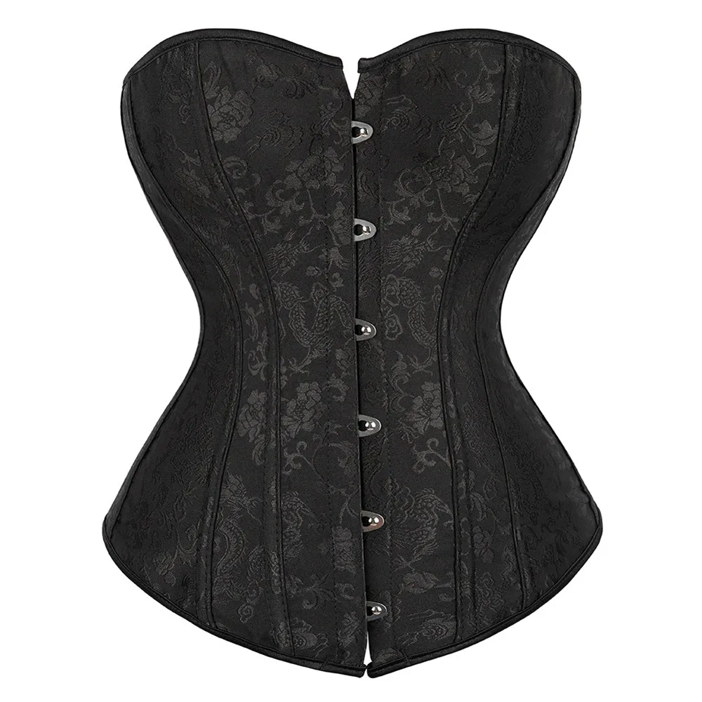 

Vintage Corsets and Bustiers Tops Plus Size Overbust Bustier Corset Push Up Corselet Brocade Jacquard Gothic Clothes