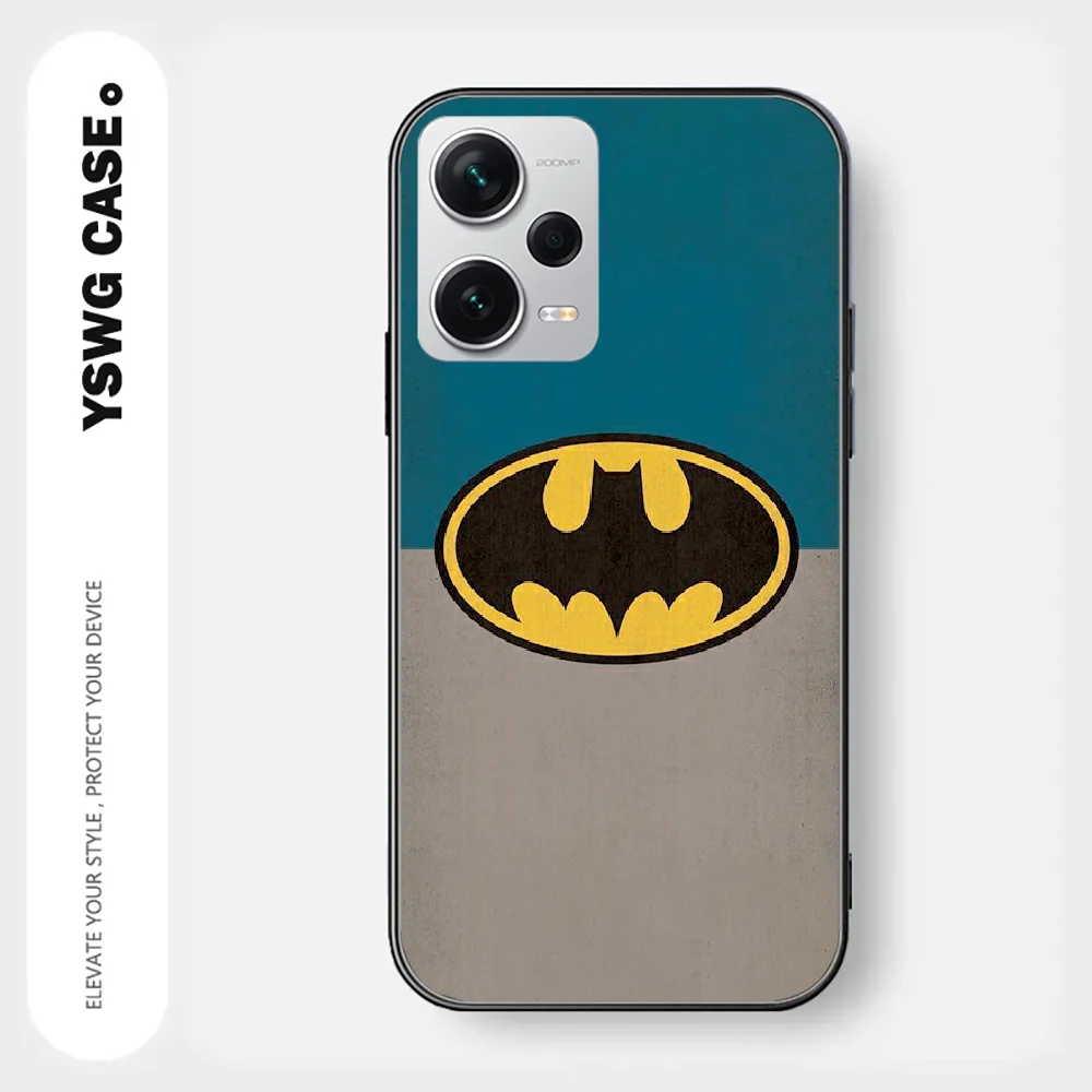 Черный чехол с логотипом Бэтмена для Xiaomi Redmi Note 8 9 10 11 12 13 C Pro Plus K70