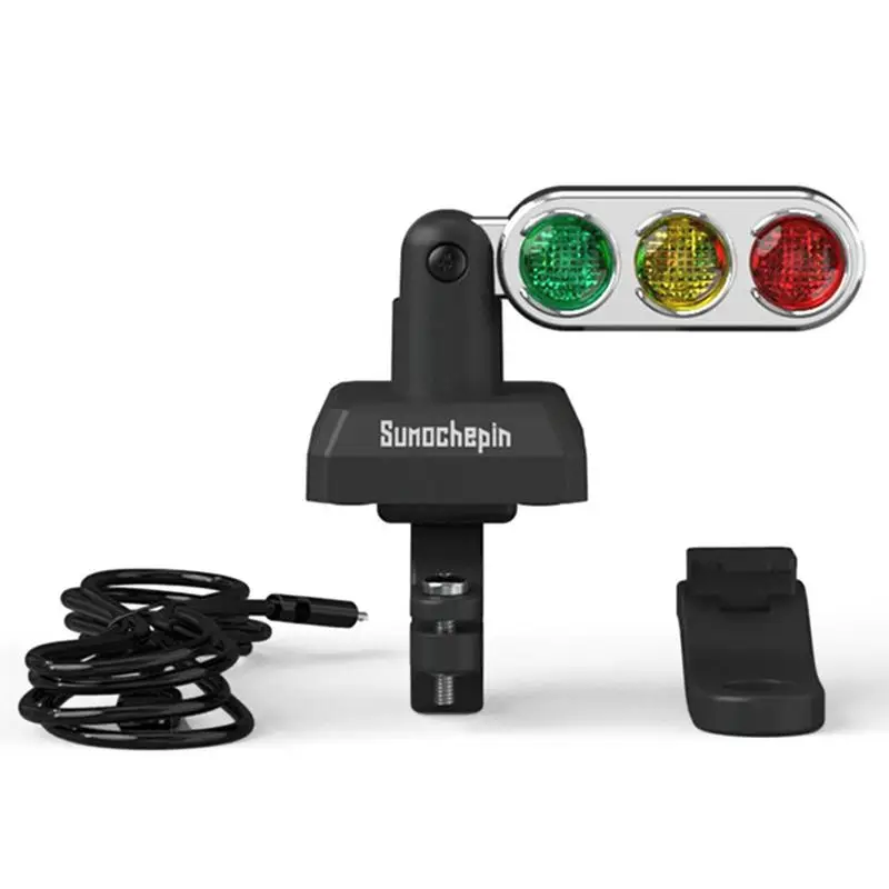 

Motorcycle Traffic Light Decor Quick Release Mini Stop Light Lamp Waterproof DC12V Traffic Lamp With 2 Mounting Brackets For