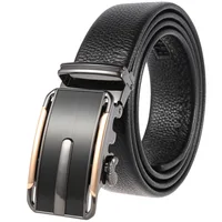 Adult Men Double Sided Laminated Soft Leather Texture Belt High Quality Trend Design Casual Automatic Buckle Office Tooling Belt