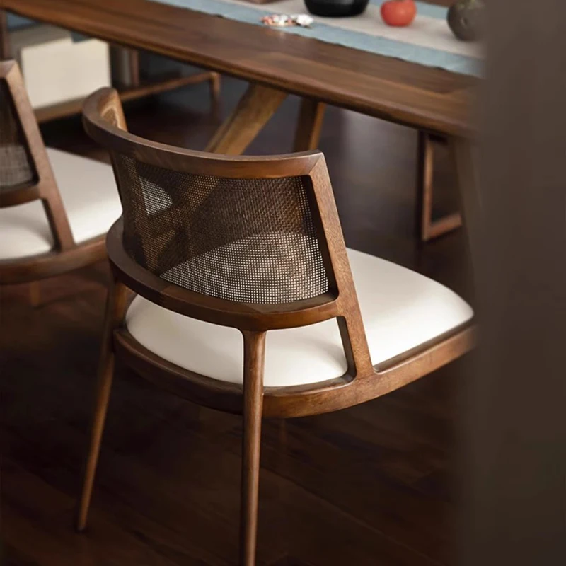 Accent Retro Restaurant Home Casual Chair Designer Simple Rattan Chair Sillas Furniture Wkdc