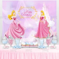 Disney Sleeping Beauty Aurora Princess Backdrop Birthday Party Decoration Supplies Magic Dreamy Birthday Photo Background