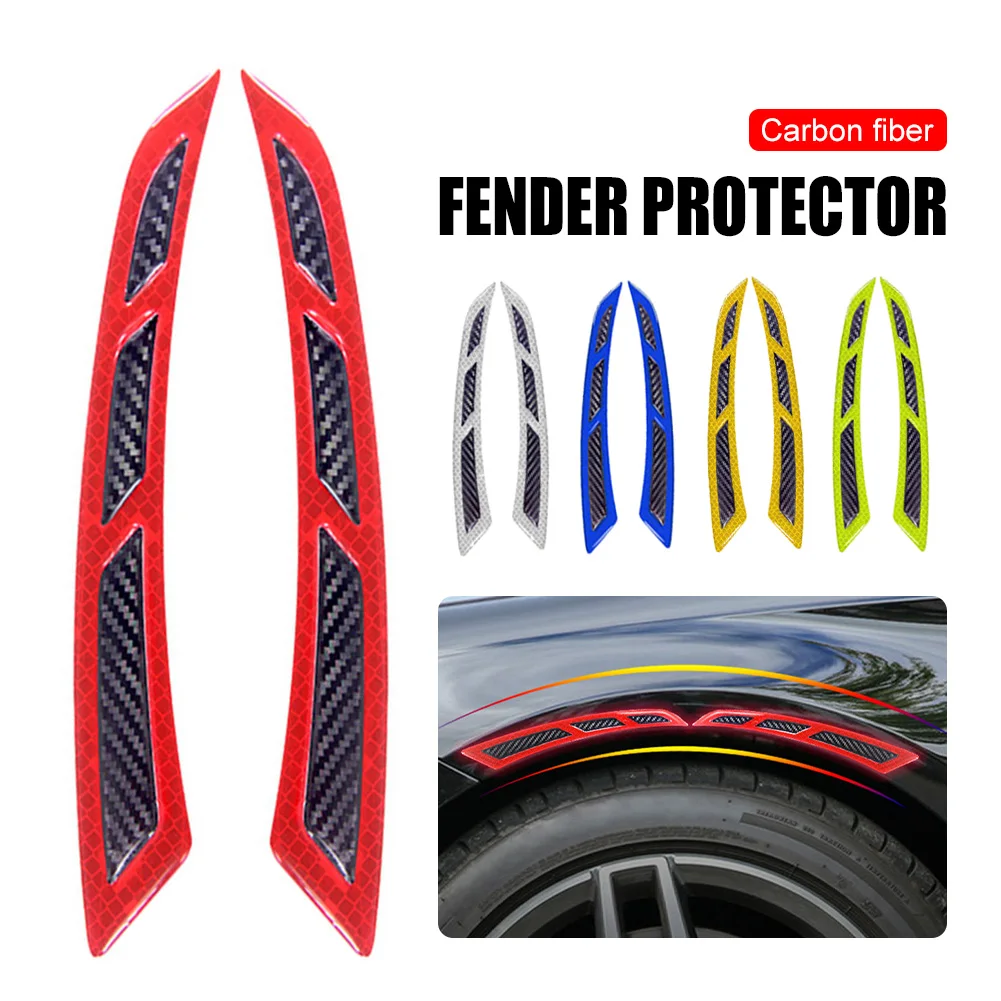 

2PCS Car Sticker Wheel Eyebrow Edge Guard Protection Strip Fender Sticker Waterproof Reflective Heat Resistant Anti-Collision