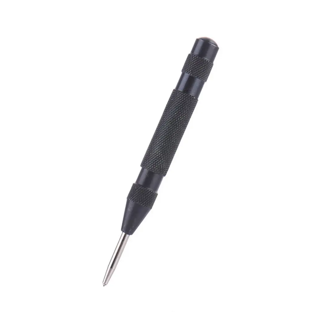 

5 Inch HSS Automatic Drill Center Pin Punch Black Spring Loaded Center Punch for Marking Starting Holes Tool