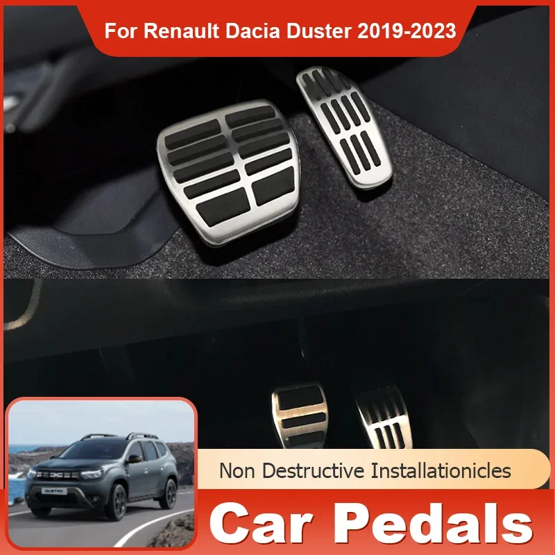 Для Renault Dacia Duster HM 2022 2023 2018 ~ 2024 ножные педали из нержавеющей стали AT MT аксессуары
