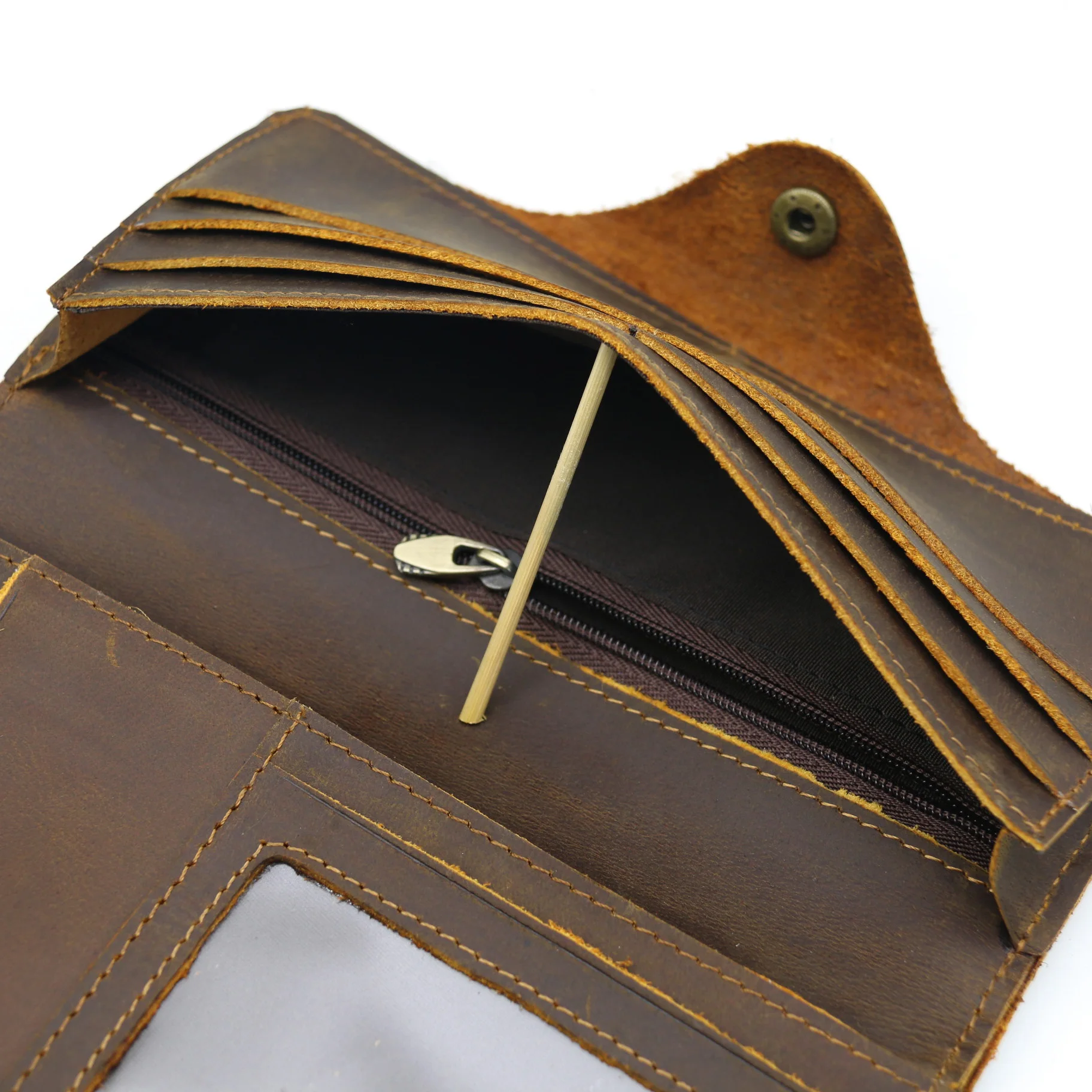 Vintage Men's Long Wallet Man Genuine Leather Purse Clutch Wallets First Layer Real Leather Multi-Card Retro Card Holder Wallets