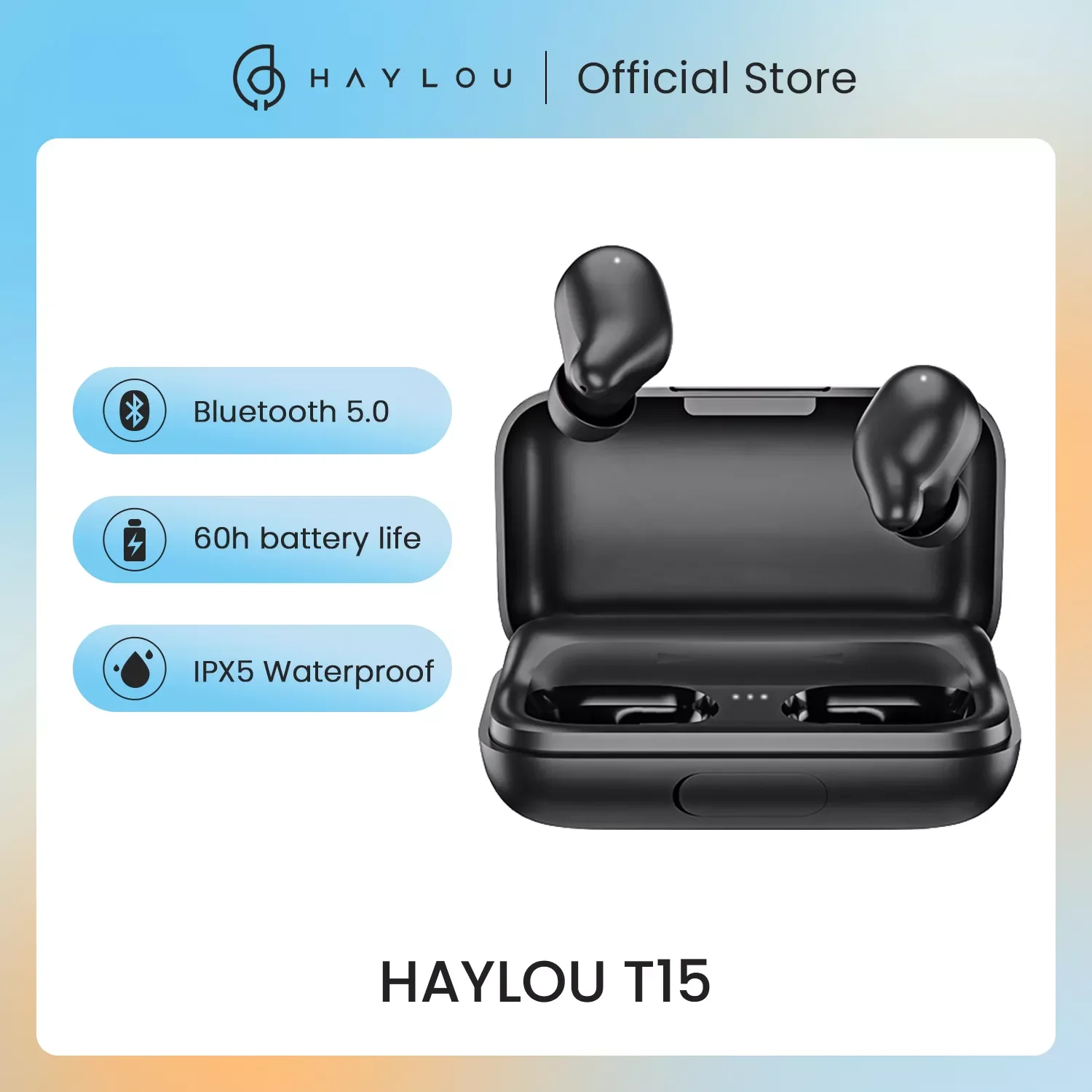 

HAY LOU T15 2200mAh Touch Control Wireless Headphones HD Stereo Noise Lsolation Bluetooth Earphones With Battery Level Display