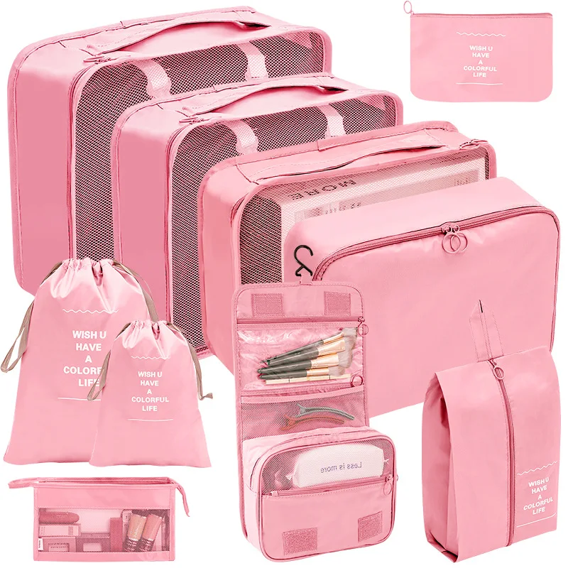 

New 10 pcs Set Travel Organizer Storage Bags Suitcase Packing Storage Cases Portable Luggage Organizer Clothes Shoe Tidy Pouch