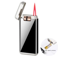 2022 new electronic induction inflatable cool lighter windproof metal roller touch gold fashion dual battery lighters