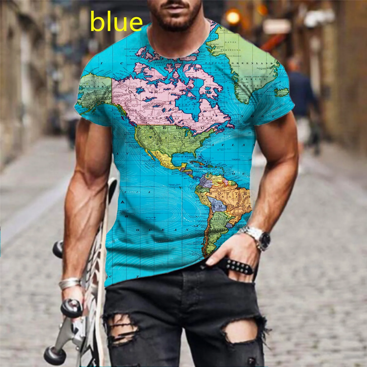 

Nautical Ocean Sea World Map&World War 3d Printed T Shirt Retro Short Sleeve Cool T-Shirt