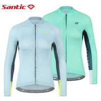 Santic Women Cycling Jersey Cycling Wear Road  Bike Cycle Top Summer Thin Long-sleeved Riding Breathable Lightweight