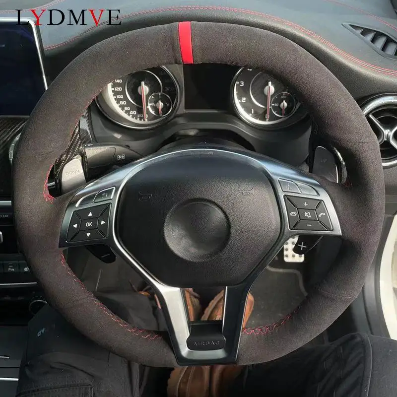 

Замшевая оплетка для Mercedes Benz A45 AMG W176 C63 W204 CLA C117 CLS S-модель 2011-2016, автомобильные аксессуары