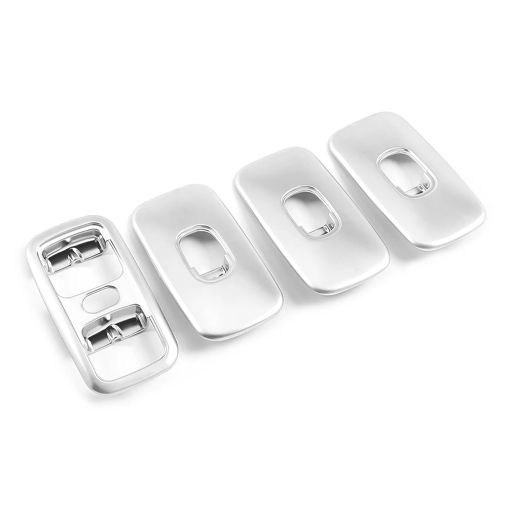 

For Mercedes Benz G Class W463 G500 2007-2010 Car Door Window Lift Switch Button Frame Cover Trim Accessories, Silver