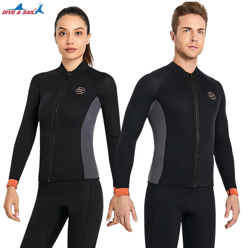 

Wetsuit 3MM Neoprene Men Long Sleeve Split Wetsuit Warm Jacket Pants Plus Size Women Swimsuit Scuba Diving Snorkeling Surf Suit