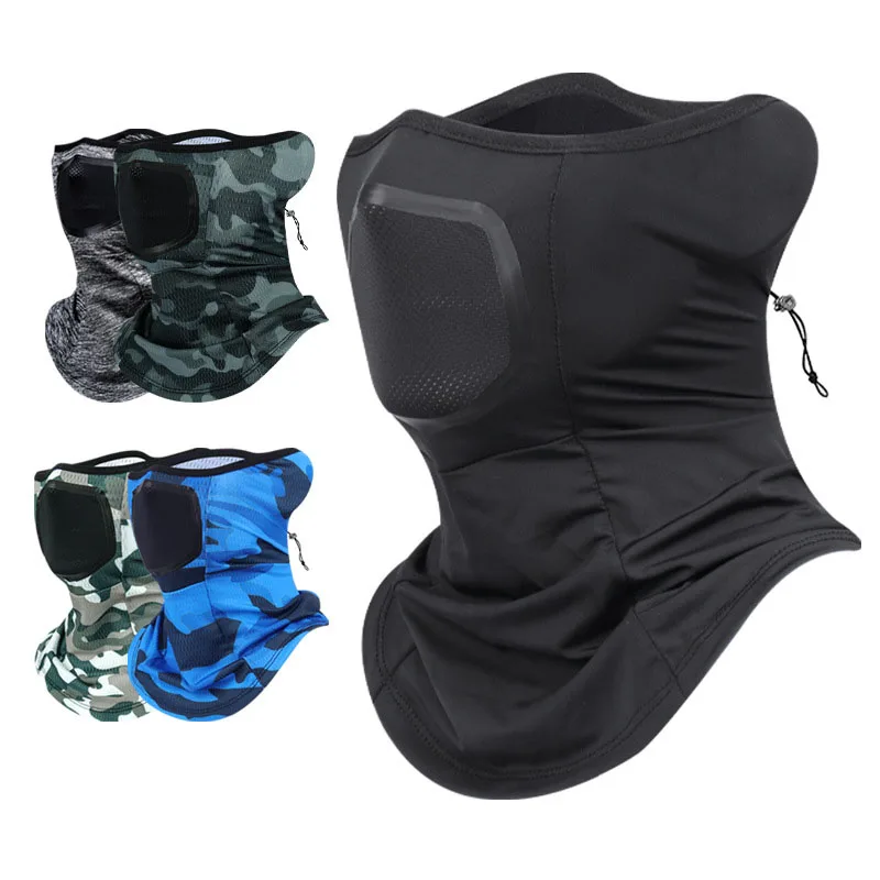 

Летняя ледяная шелковая Бриллиантовая маска, дышащая сетчатая Регулируемая Пылезащитная маска для шеи и головы с защитой от УФ-лучей