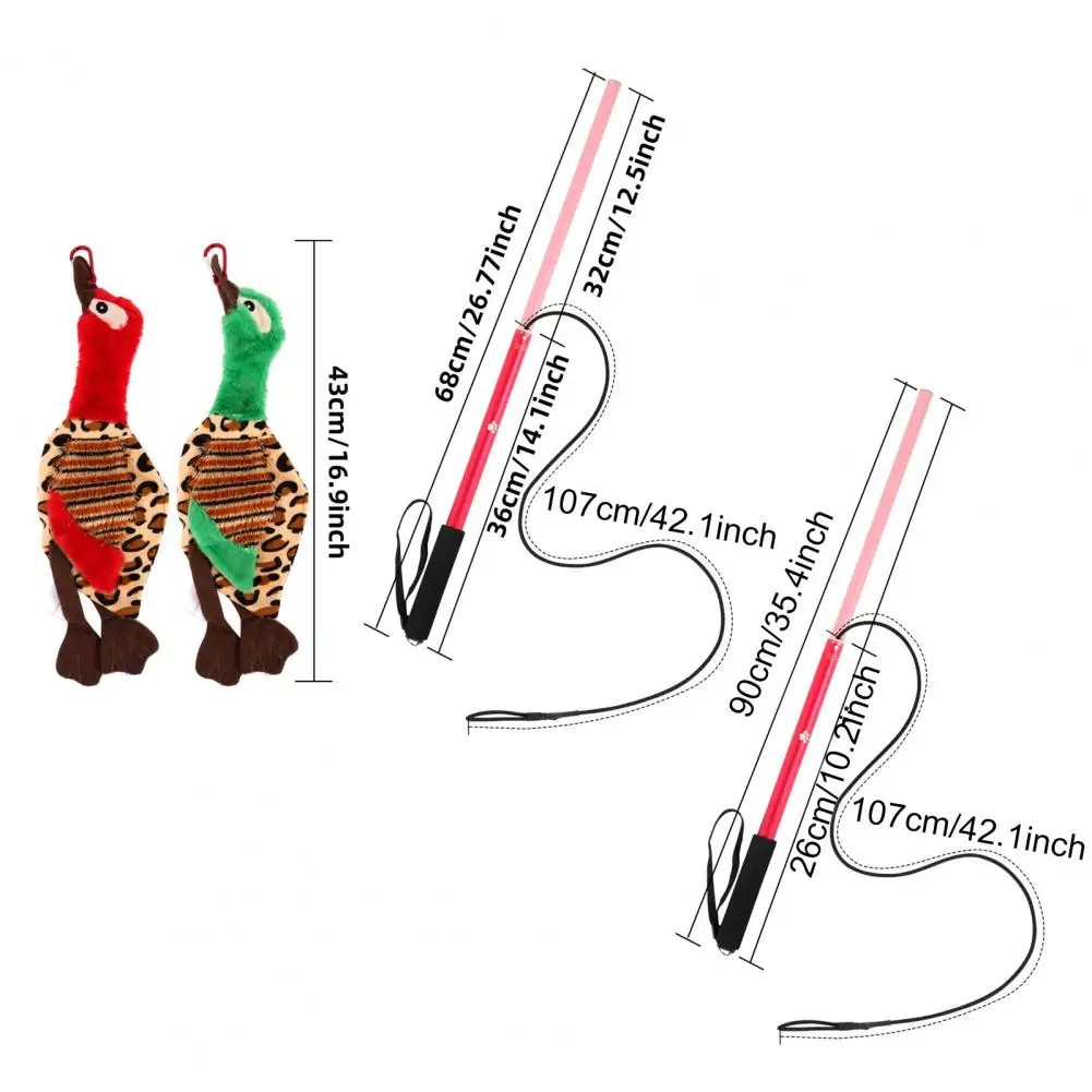 1 Set Eco-friendly Dog Flirt Pole Non-slip Exercise Training Lightweight Dog Teaser Wand Pet Training Pole