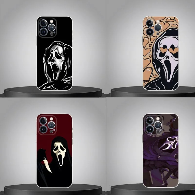 

Роскошный прозрачный чехол-накладка с изображением крика Ghostface для Iphone 13 Pro Max 14 Mini 11 12 X Xs Xr 6 6s 8 7 Plus