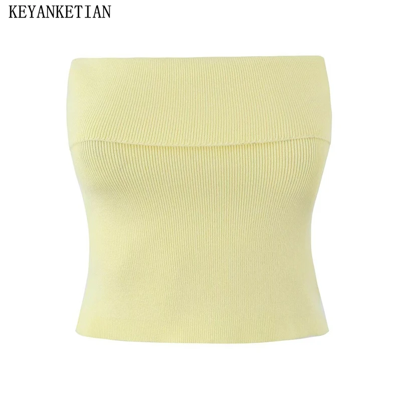 KEYANKETIAN 2024 осень/зима новый женский вязаный корсет с винтовой резьбой модный