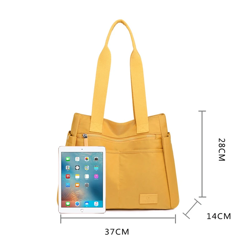 Women Large Capacity Shoulder Bags Waterproof Nylon Shopping Handbags and Purses Female Retro Tote Bags Sac A Main Femme