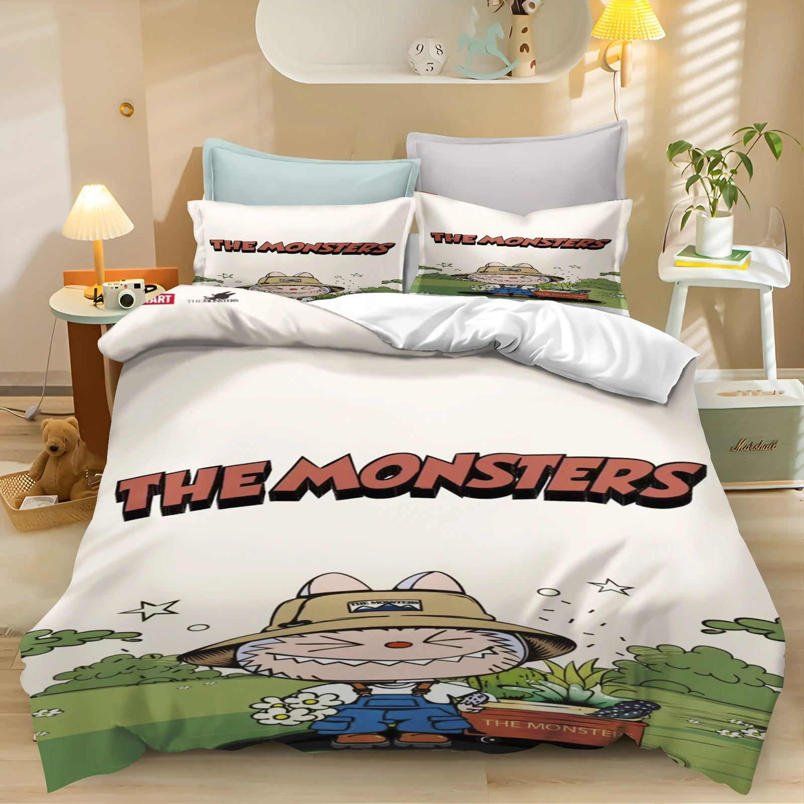 Пододеяльник Labubu с мультяшным рисунком Zimomo домашний Популярный Набор наволочек