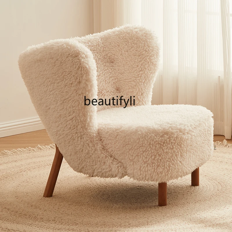 

LBX скандинавский балкон маленький стол и стул комплект из трех предметов из массива дерева гостиная отдых овечья шерсть маленький диван