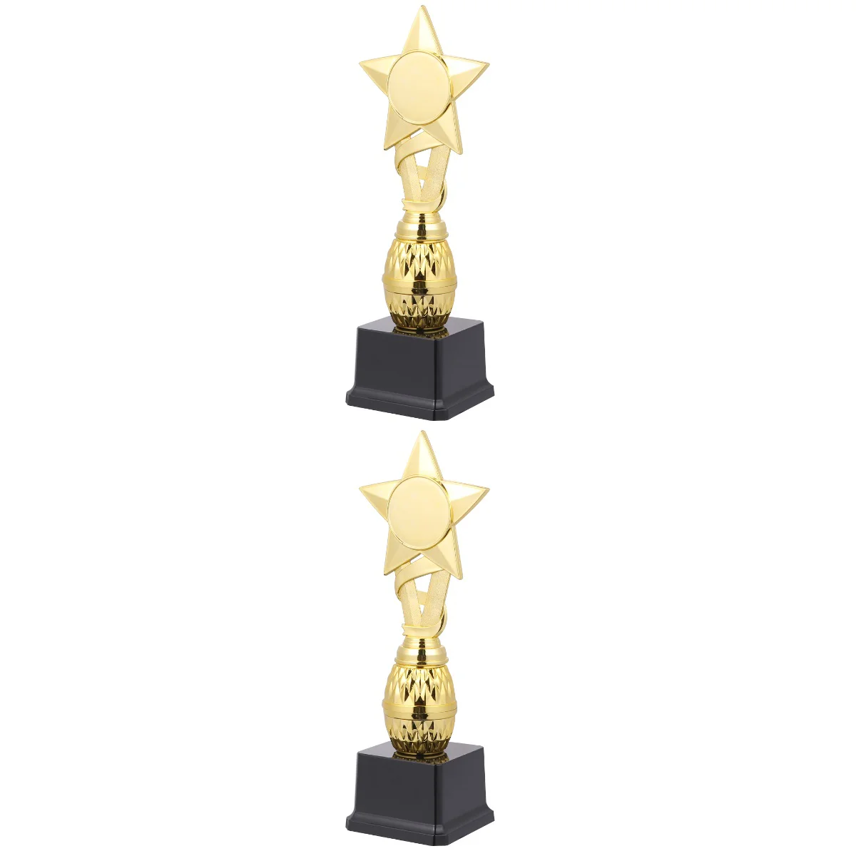

2pcs 29cm Competitions Plastic Trophy Kids Ribbon Star Reward Trophy Creative Activity Award Cup