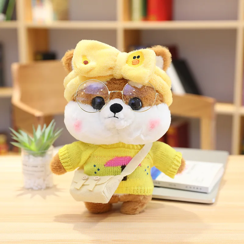 

30cm Cosplay Cartoon fashion Dog toy Stuffed Plush Duck Animals Doll Shiba Inu Dress Up Toy Soft Pillow for Kids Girls Gift