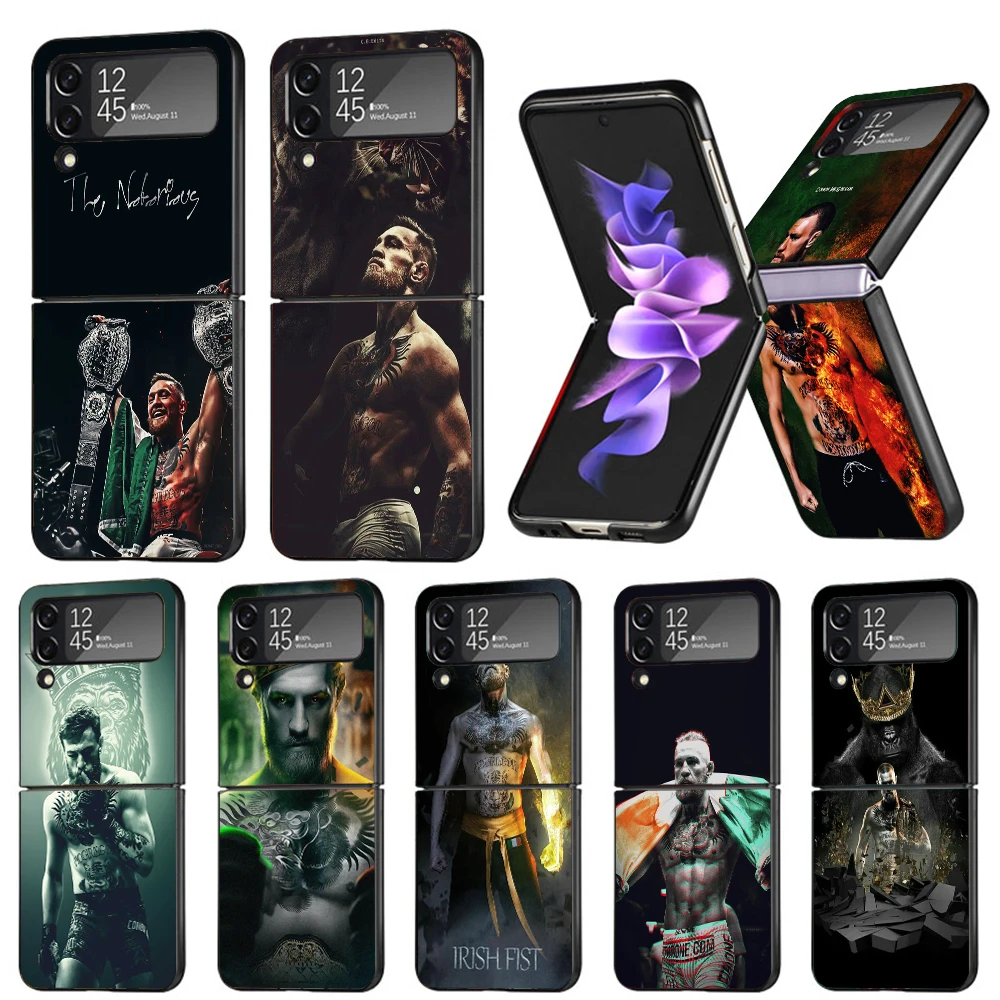 

Твердый черный чехол Conor McGregor для Samsung Galaxy Z Flip 4 3 5G, чехол для телефона Flip4 Flip3, роскошный противоударный чехол